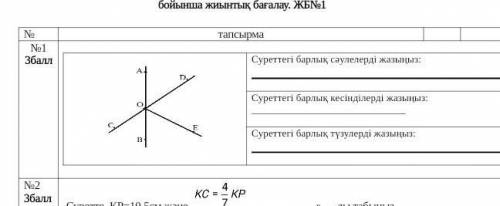 Суреттегі барлық сәулелерді жазыңыз:​