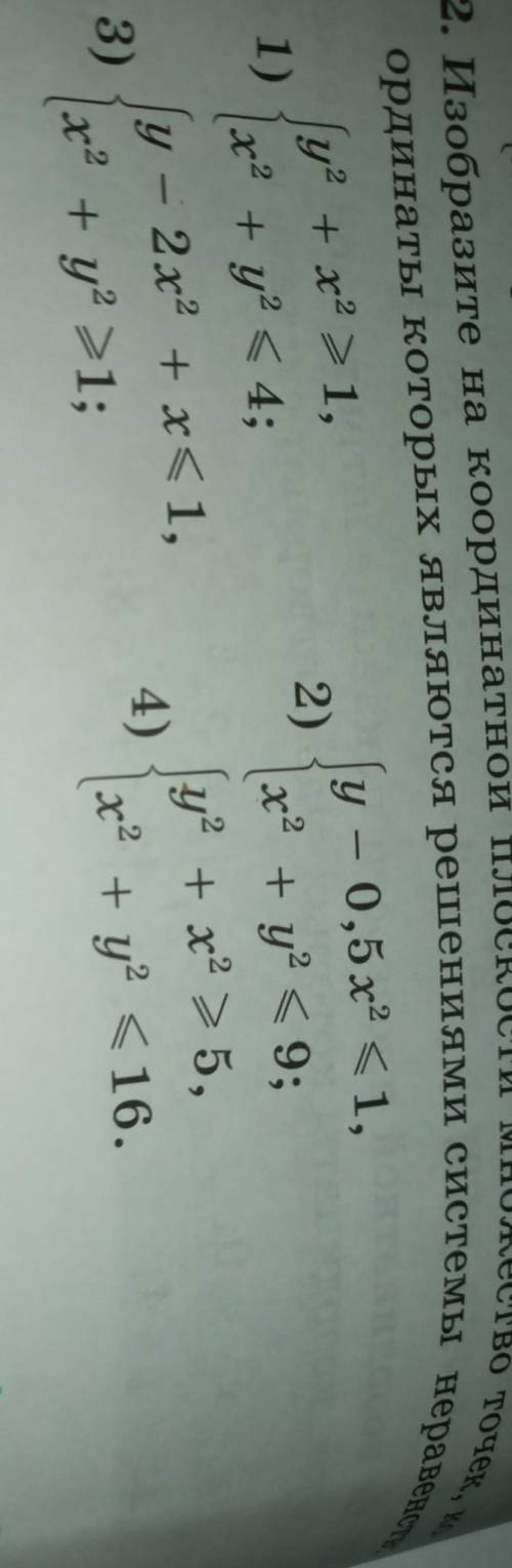 Изобразите на координатной плоскости множество точек координаты которых являются решениям системы не