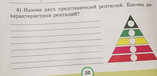 4) Назови двух представителей рептилий. Каковы двехарактеристики рептилий?​