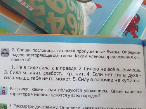 номер 2.Спиши пословицы,вставляя пропущинные буквы.Определи падеж повторяющегося слова.Каким членом