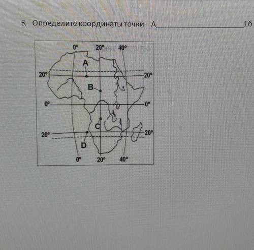 5. Определите координаты точки А16ОР20° еке 40°А20°.20°ВІ09.0°20°за20°D0°20°40°​