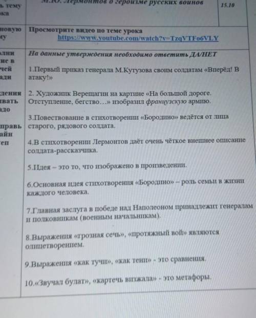 На данные утверждения необходимо ответить ДАНЕТ Выполнизадание врабочейтетради1.Первый приказ генера