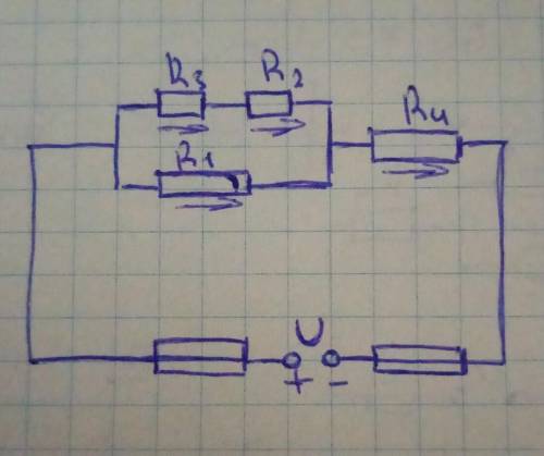 Дано:R1= 30 ОмR2= 6 ОмR3=60 ОмR4= 30 ОмU= 100 ВНайти: Rэкв, I1, I2, I3, I4​