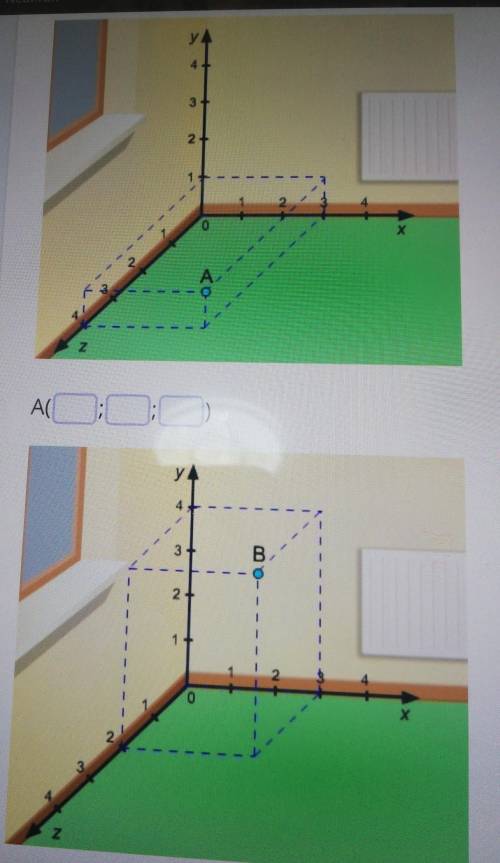 Найдите координаты точек 1) А (...) (...) (...) 2) В (...) (...) (...) ​