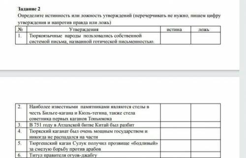 Задание 2Определите истинность или ложность утверждений
