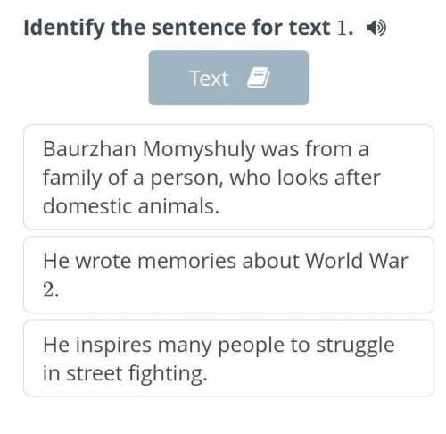 Identify the sentence for text? ​