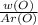 \frac{w(O)}{Ar(O)}