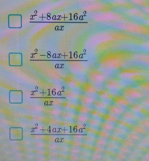 Выполните вычитание дробей: 7x²-64a²/x(x-4a) - 7xa-x²/ax-4a²на фотографии варианты ответов​