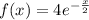 f(x)=4e^{-\frac{x}{2}}