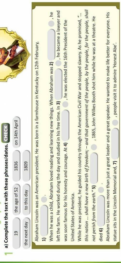 1 a) Complete the text with these phrases/dates.w Listen and check.• 19 • the age of 52 • 1836 • on