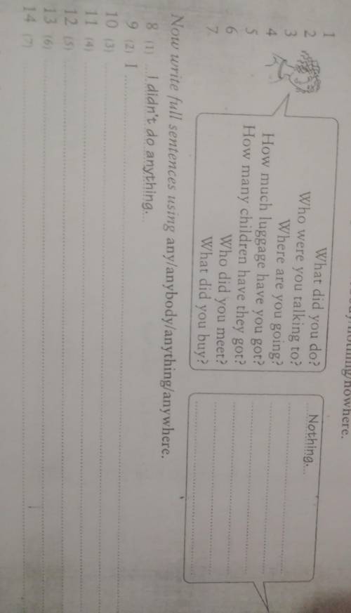 Answer these questions using none/nobody/nothing/nowhere​