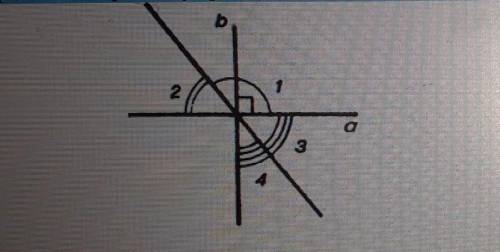 На рисунке a и b перпендикулярны, <1=135°. Найдите углы 2,3 и 4​