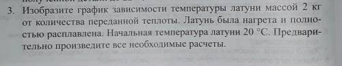 Изобразите график зависимости температуры латуни массой 2 кг от количества передаваемой теплоты. Лат