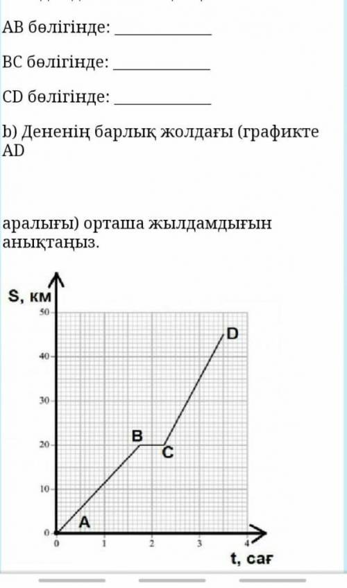 Надо найти скорость в частях АВ ВС СDи АD