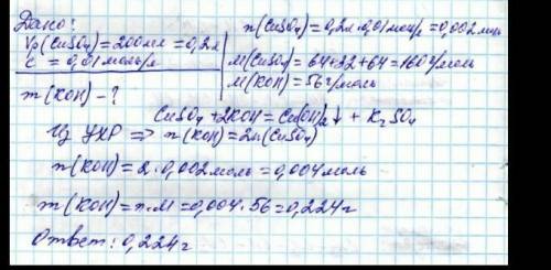 Масса иона магния 0.22г в растворе сульфата меди с концентрацией 0.01моль/л. Какова степень диссоциа