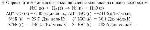 Определите возможность восстановления монооксидом никеля водородом