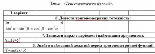 Ребята нужны ответы на 3 задания по теме «Тригонометричні функції».