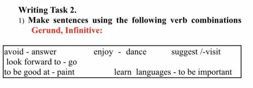 Make sentences using the following verb combinations Gerund, Infinitive: