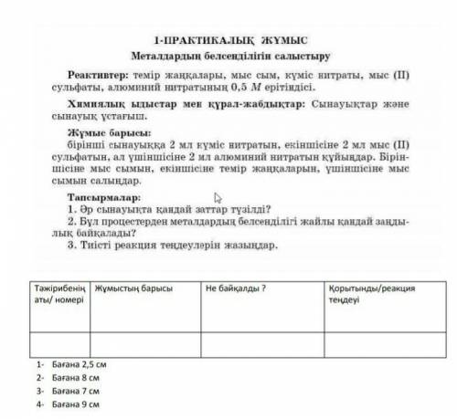 Химия 1-практикалық жұмыс​