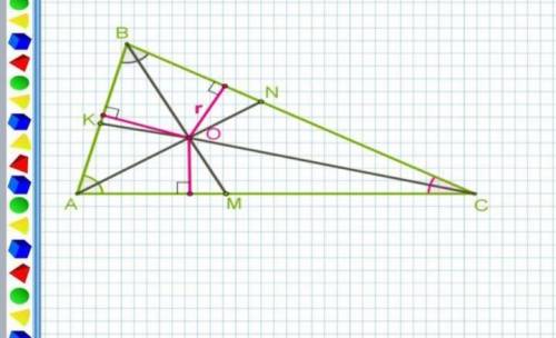 Задача 2. Нарисуйте треугольник ABC и проведите биссектрисы AN, BM, CK. Обозначьте точку пересечения