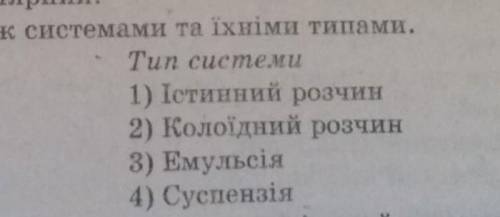 Установіть відповідність між системами та їхніми типами​