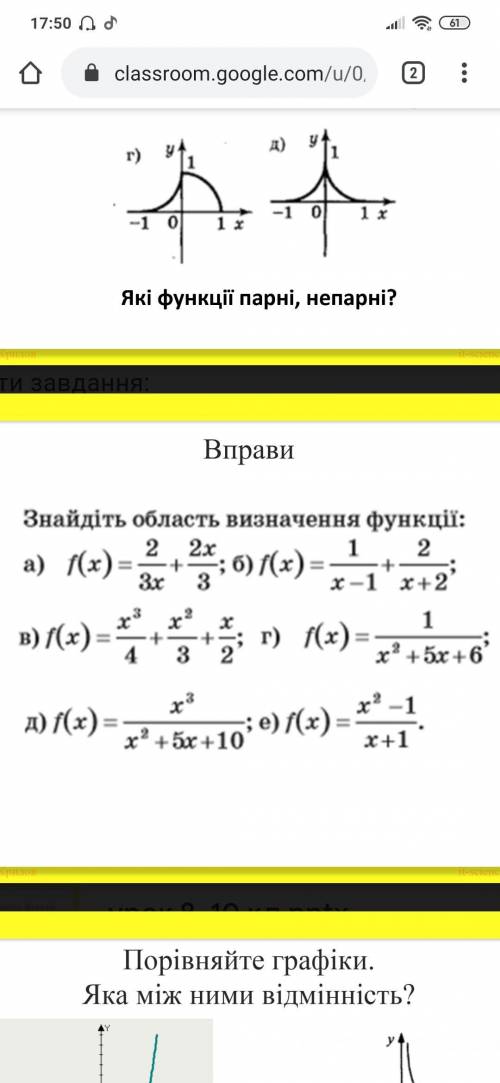 Знайдіть область визначення функції