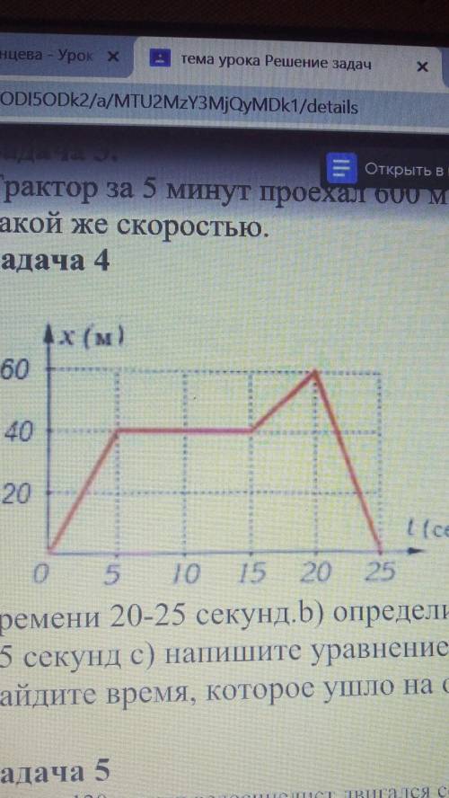 а)Определите вид движения в интервале времени 20-25 секунд б) Определите скорость мотоцикла в интерв