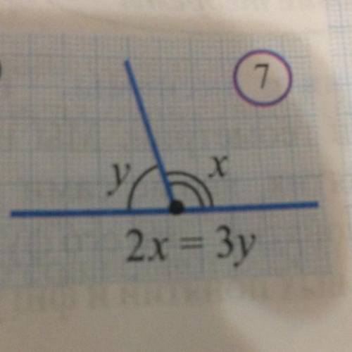 2x = 3y Там сказано Найдите смежные углы один из которых второе больше другого