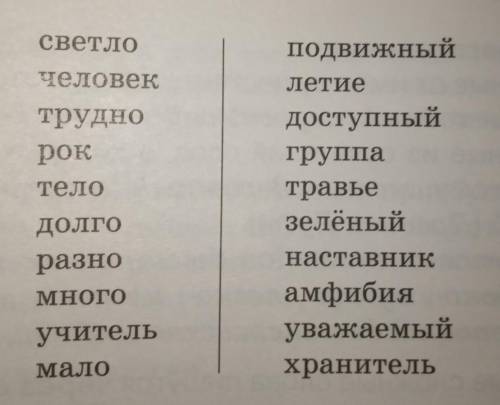 соедините соедините основы так, чтобы получились сложные слова. запишитеобразованные слова, выделите