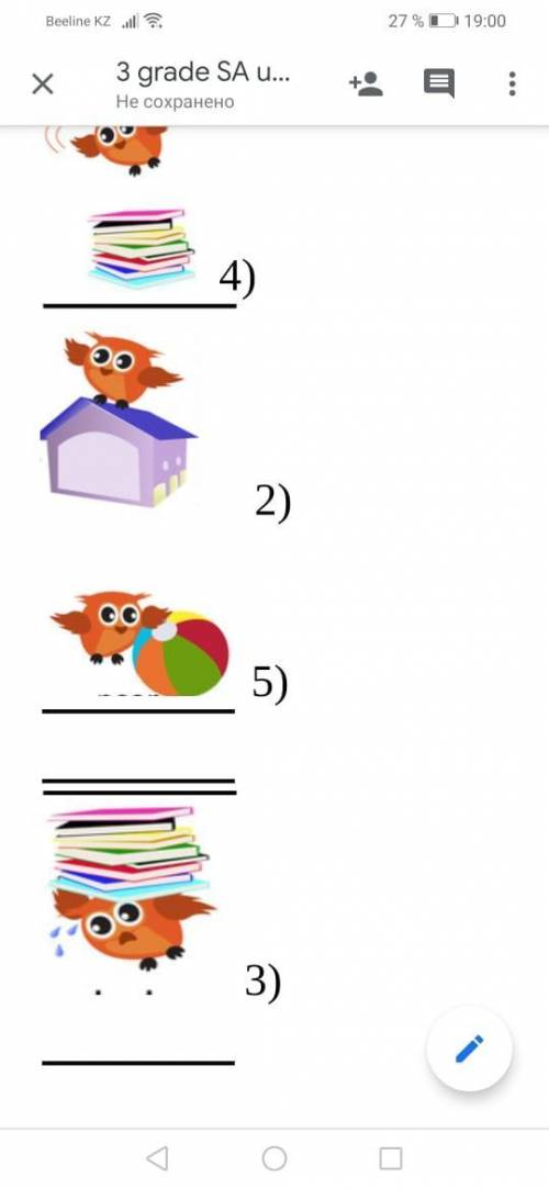 Match the preposition to the picture. where is the bird?