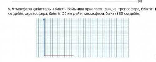 Атмосфера қабаттарын биіктік бойынша орналастырыңыз. тропосфера, биіктігі 17 км дейін; стратосфера,