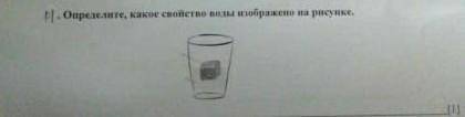 Опредилите какое свойство воды изображено на рисунке​