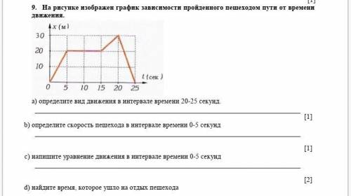 На рисунке изображен график зависимости пройденного пешеходом пути от времени движения.