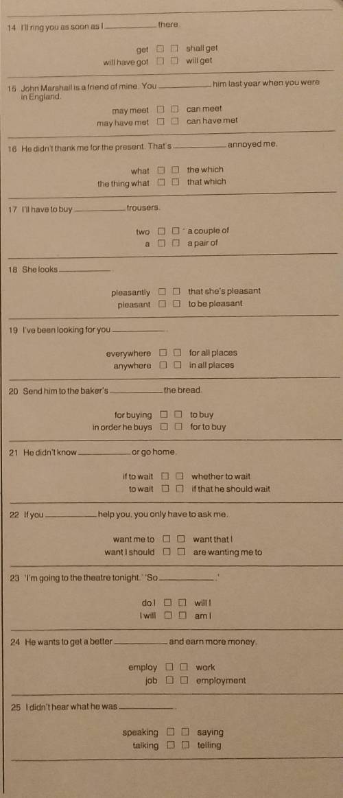 In each question,only one of the four answers is correct.​