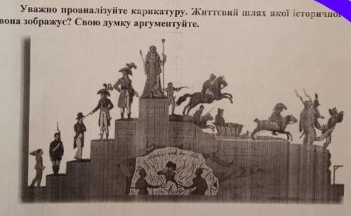 Проаналізуйие фото, і визначить якого історичного персонажа воно описую ​