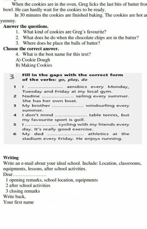 Writing Write an e-mail about your ideal school. Include: Location, classrooms,equipments, lessons,