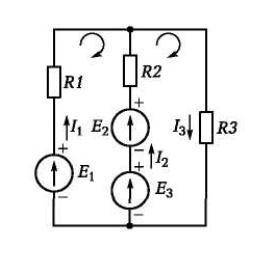 Определите токи в ветвях сложной электрической цепи постоянного тока методом узловых и контурных ура