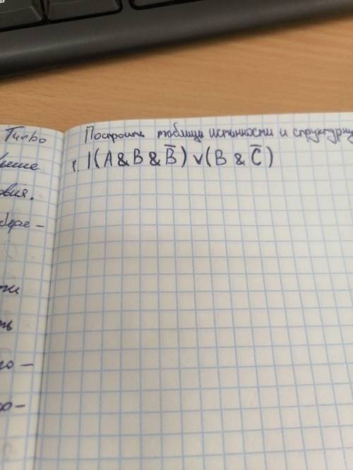 Постройте таблицу истинности и структурную схему (блок схему уравнения) для следующего логического в