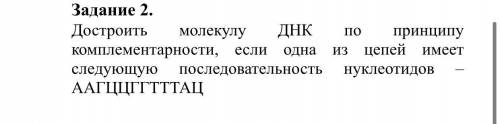 достроить молекулу днк по принципу комплементарности если одна из цепей имеет следующую последовател