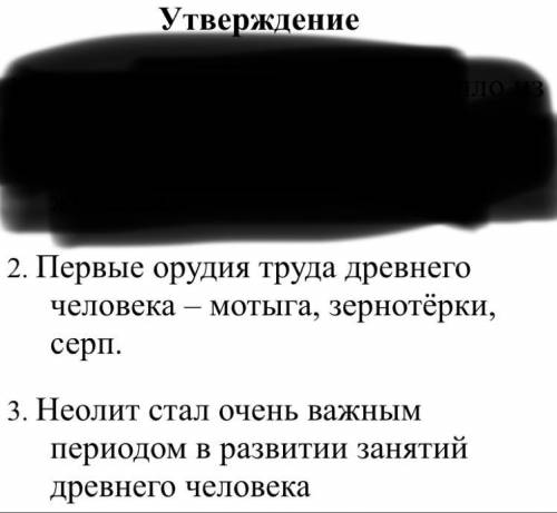 Определите верно или нет утверждение и кратко объясните. 1.Первое оружие труда древнего человека – м