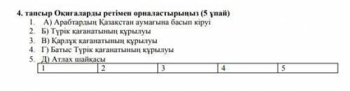 Оқиғаларды ретімен орналастырыңыз ​