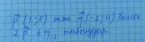 P(1;5) және q(-2;4)болса,2р+q;табыңдар​