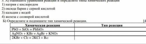 Напиши уровнение реакций и опредилите типы химических реакций 1)Натрия с кислородом 2)Оксида бария с