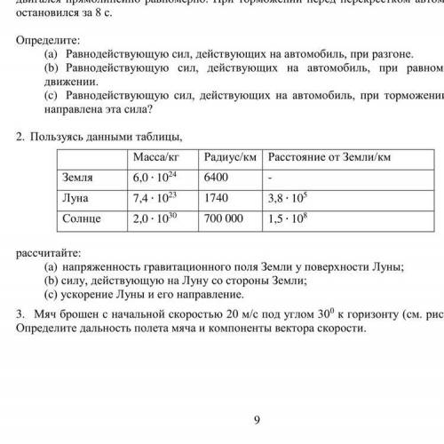 Пользуясь данными таблицы рассчитайте : а) напряженность гравитационного поля Земли у поверхности Лу