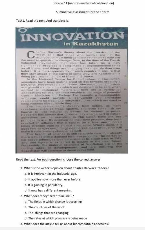 . Поманите 1. What is the writer’s opinion about Charles Darwin’s theory?a. It is irrelevant in the