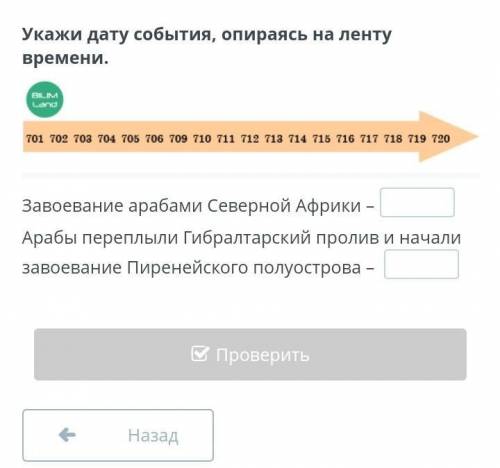 Укажите дату события опираясь на ленту времени.Завоевание арабами Северной Африки-Арабы переплыли Ги