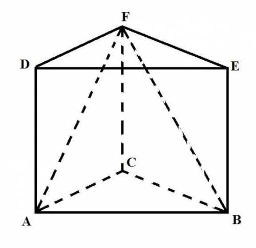В правильной треугольной призме ABCDEF, боковые ребка которой равны 2, стороны основания равны 1. На