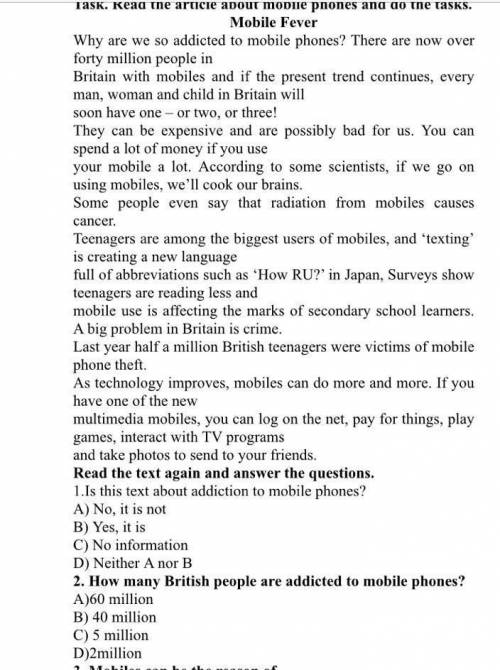 Read the text again Answer the questions ​