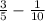 \frac{3}{5} - \frac{1}{10}