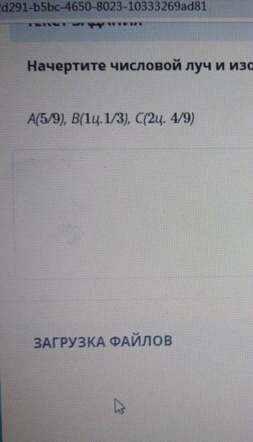 D1c2d291-b5bc-4650-8023-10333269ad81 Начертите числовой лучи изобразите координаты точек:А(5/9), В(1